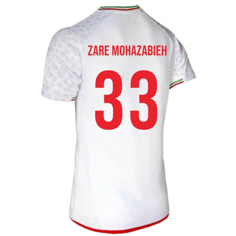 Danxen Børn Iran Mehdi Zare Mohazabieh #33 Hvid Hjemmebane Spillertrøjer 24-26 Trøje T-Shirt