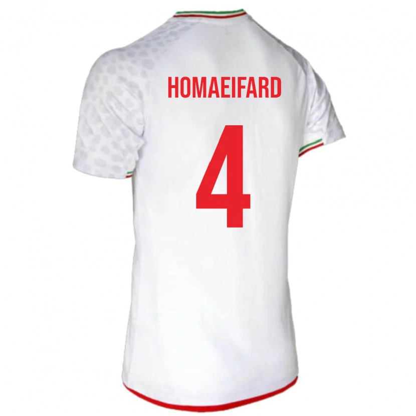 Danxen Børn Iran Alireza Homaeifard #4 Hvid Hjemmebane Spillertrøjer 24-26 Trøje T-Shirt