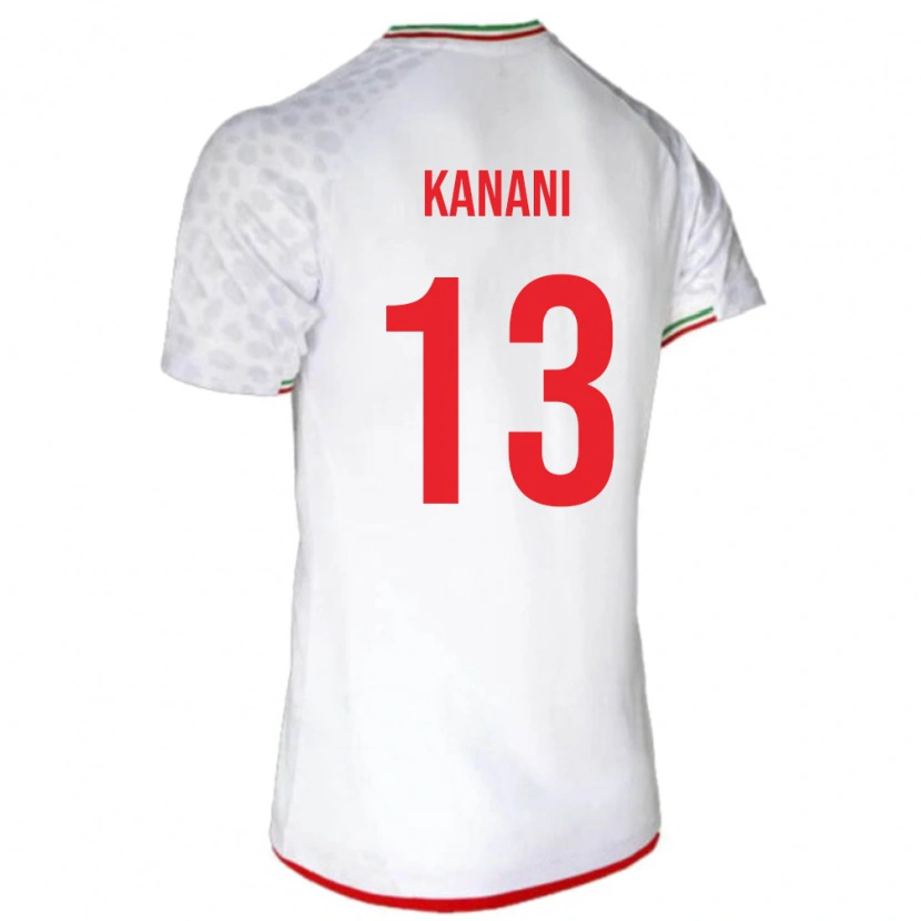 Danxen Børn Iran Hossein Kanani #13 Hvid Hjemmebane Spillertrøjer 24-26 Trøje T-Shirt