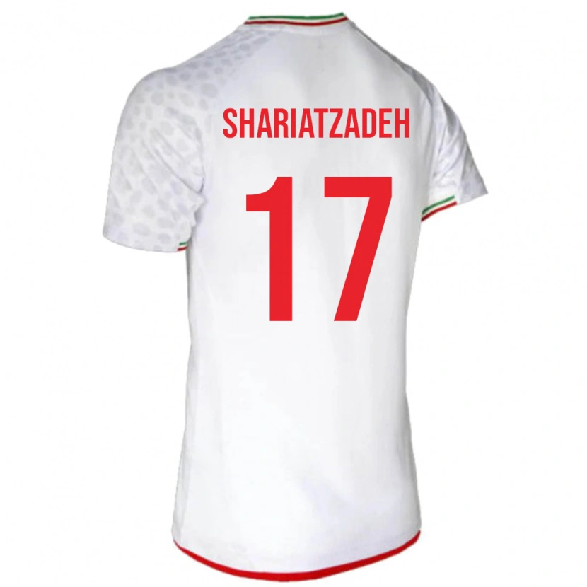 Danxen Børn Iran Ahmad Shariatzadeh #17 Hvid Hjemmebane Spillertrøjer 24-26 Trøje T-Shirt