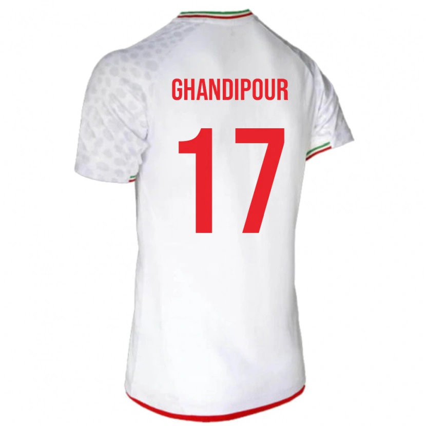 Danxen Børn Iran Reza Ghandipour #17 Hvid Hjemmebane Spillertrøjer 24-26 Trøje T-Shirt