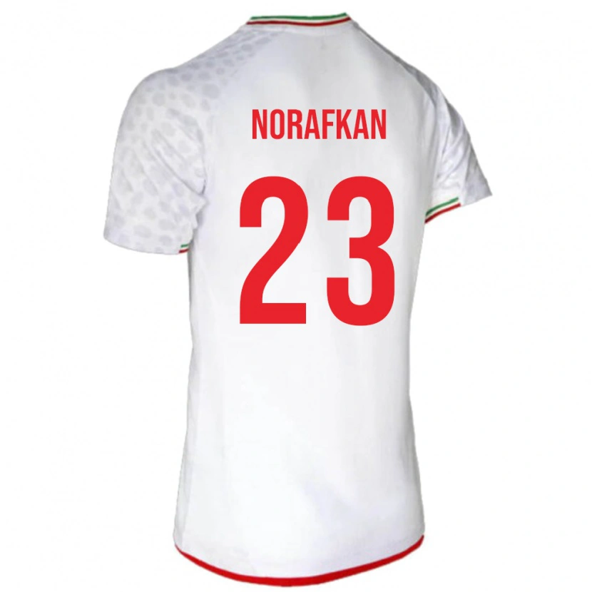 Danxen Børn Iran Omid Norafkan #23 Hvid Hjemmebane Spillertrøjer 24-26 Trøje T-Shirt