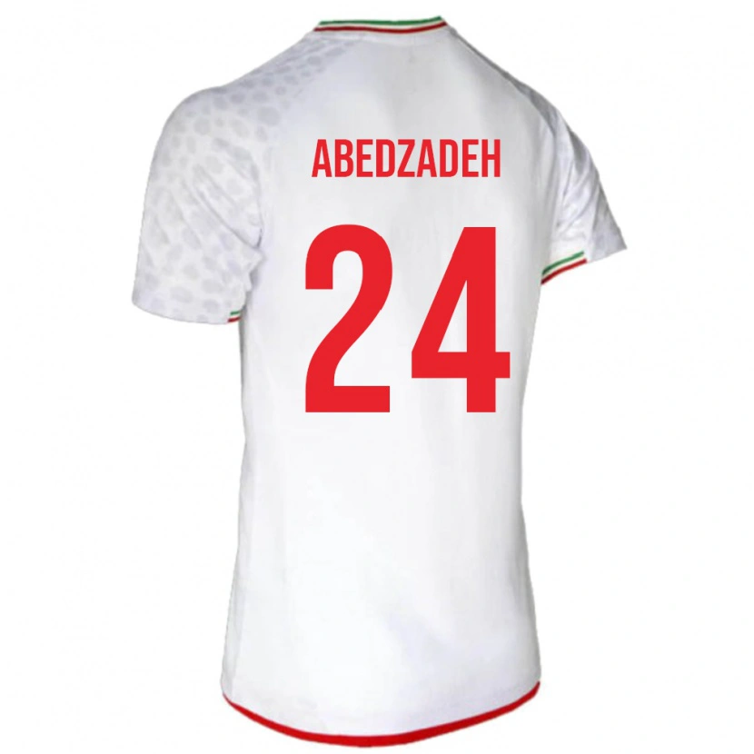 Danxen Børn Iran Amir Abedzadeh #24 Hvid Hjemmebane Spillertrøjer 24-26 Trøje T-Shirt