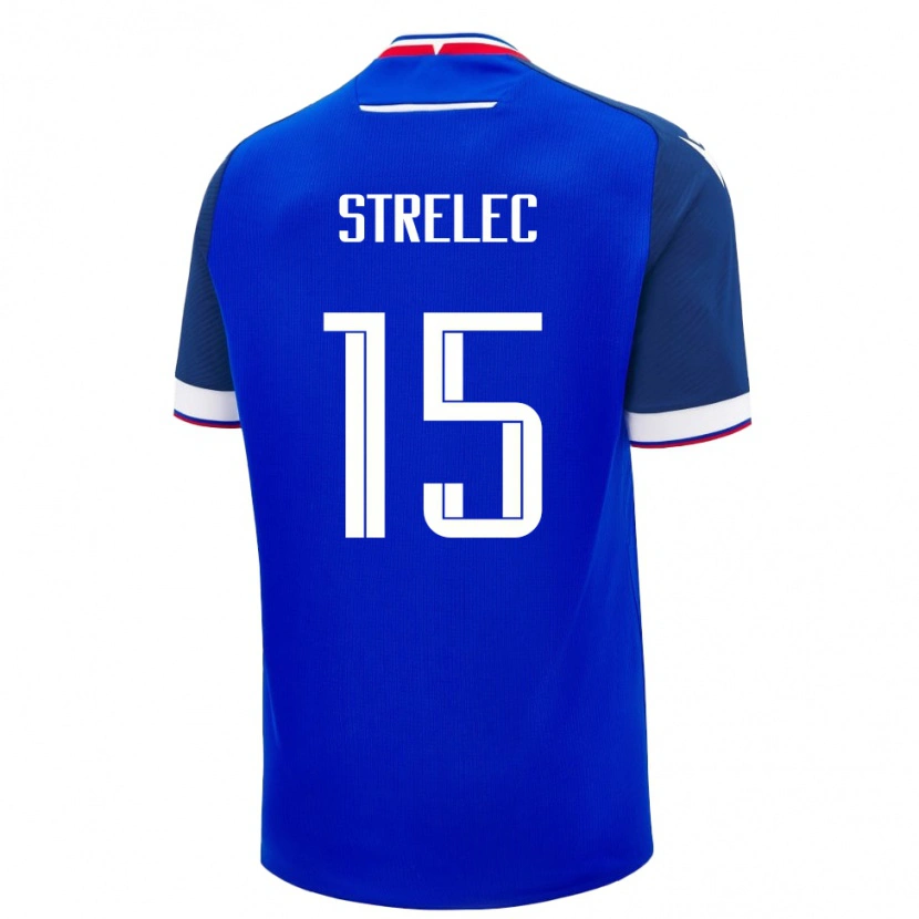 Danxen Børn Slovakiet David Strelec #15 Blå Hjemmebane Spillertrøjer 24-26 Trøje T-Shirt