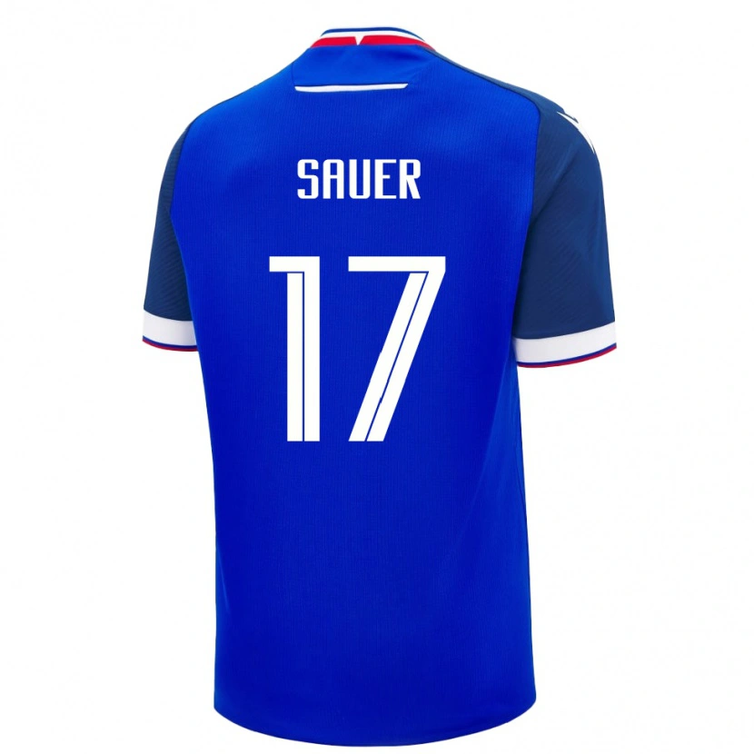 Danxen Børn Slovakiet Leo Sauer #17 Blå Hjemmebane Spillertrøjer 24-26 Trøje T-Shirt