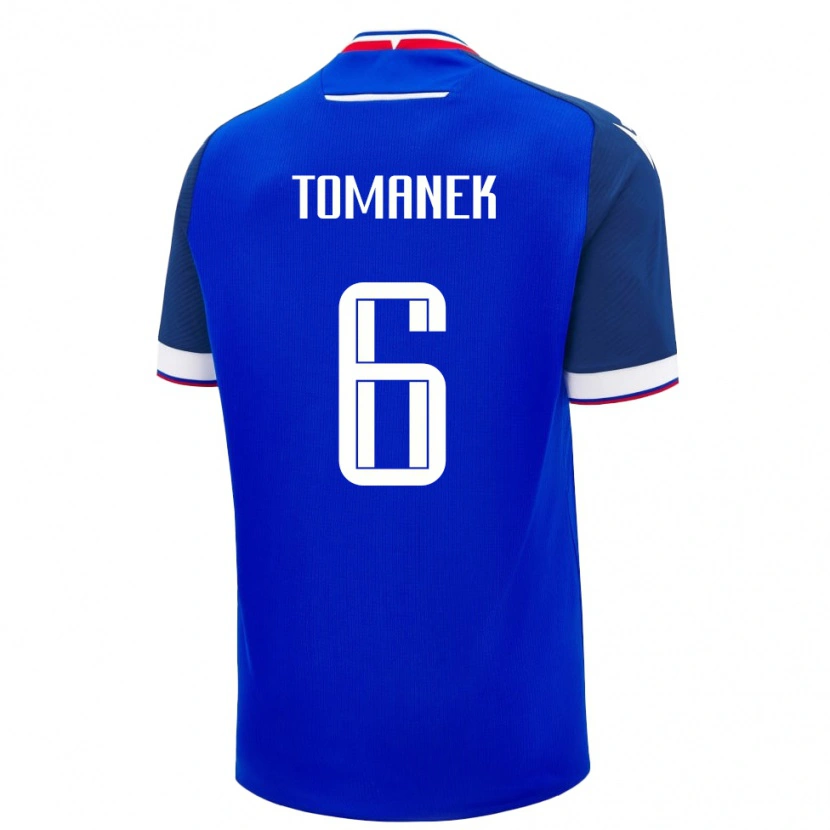 Danxen Børn Slovakiet Robert Tomanek #6 Blå Hjemmebane Spillertrøjer 24-26 Trøje T-Shirt