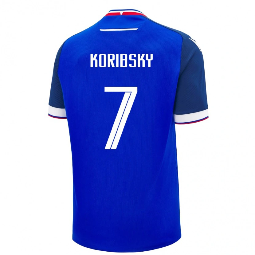 Danxen Børn Slovakiet Simon Koribsky #7 Blå Hjemmebane Spillertrøjer 24-26 Trøje T-Shirt