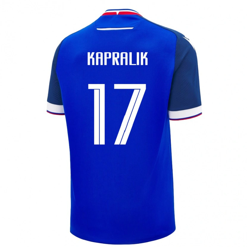 Danxen Børn Slovakiet Adrian Kapralik #17 Blå Hjemmebane Spillertrøjer 24-26 Trøje T-Shirt