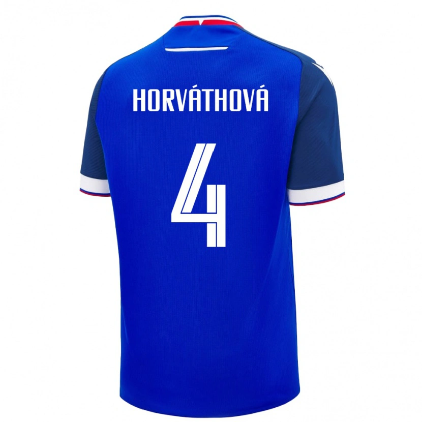 Danxen Børn Slovakiet Andrea Horváthová #4 Blå Hjemmebane Spillertrøjer 24-26 Trøje T-Shirt