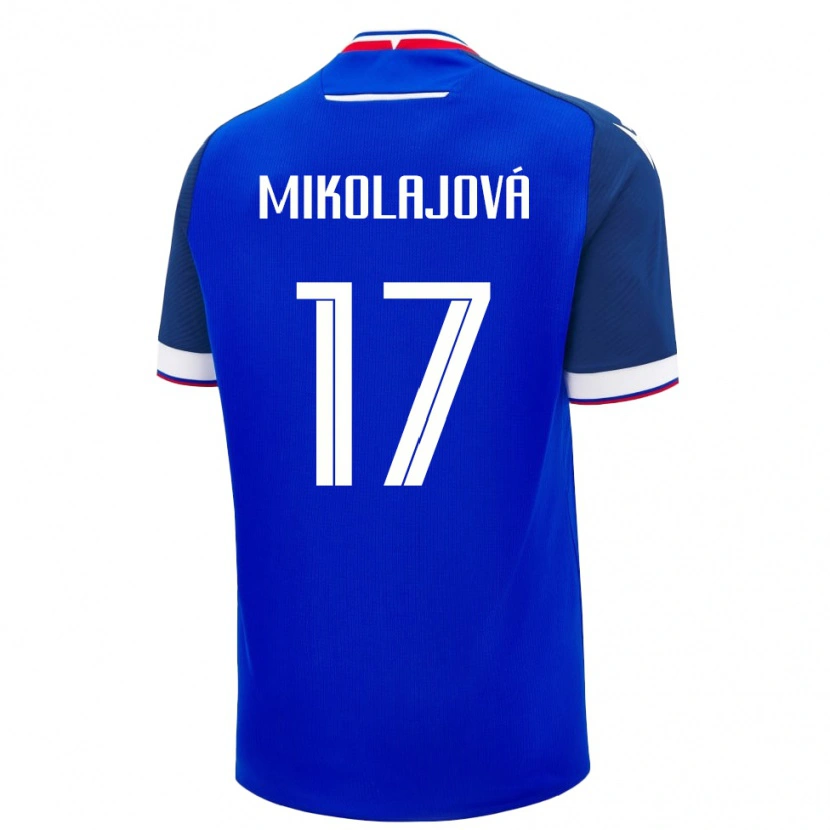 Danxen Børn Slovakiet Mária Mikolajová #17 Blå Hjemmebane Spillertrøjer 24-26 Trøje T-Shirt