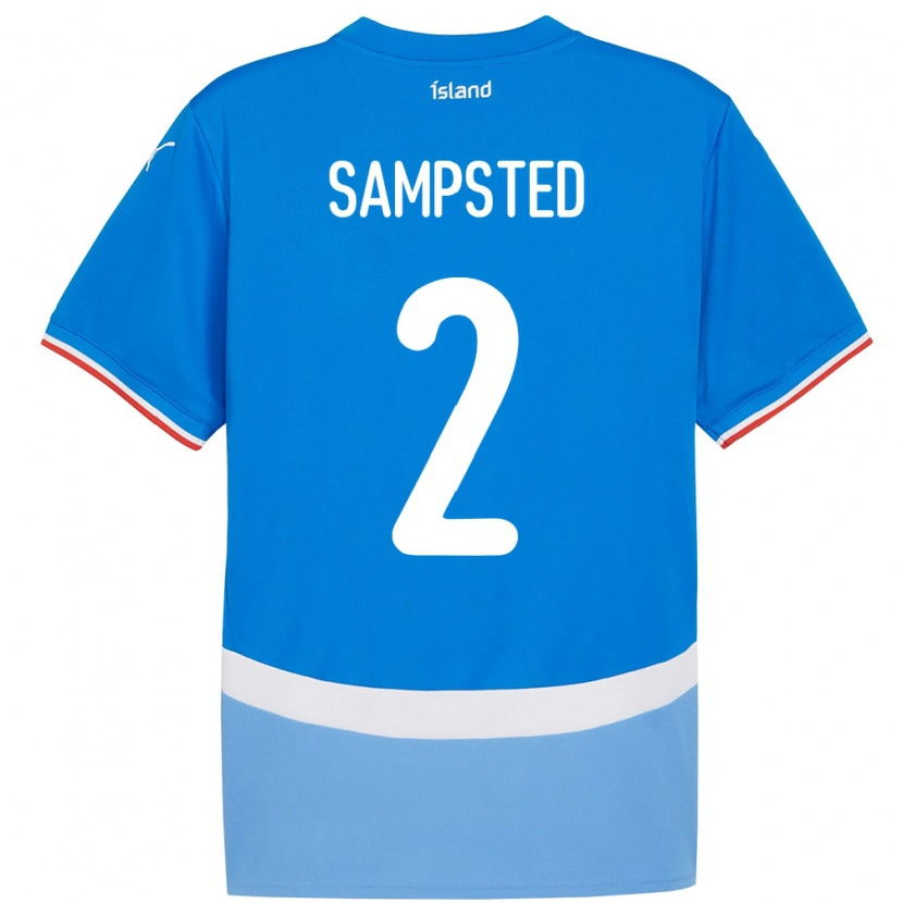 Danxen Børn Island Alfons Sampsted #2 Blå Hjemmebane Spillertrøjer 24-26 Trøje T-Shirt