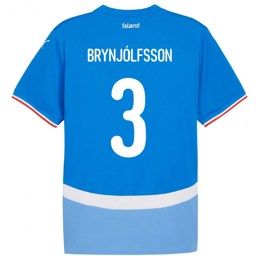 Danxen Børn Island Bjarni Gudjón Brynjólfsson #3 Blå Hjemmebane Spillertrøjer 24-26 Trøje T-Shirt