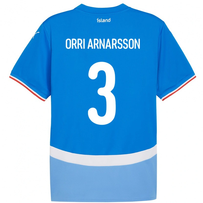 Danxen Børn Island Egill Orri Arnarsson #3 Blå Hjemmebane Spillertrøjer 24-26 Trøje T-Shirt