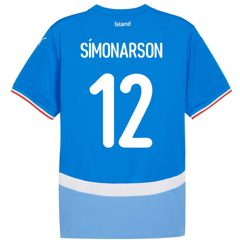 Danxen Børn Island Jón Sölvi Símonarson #12 Blå Hjemmebane Spillertrøjer 24-26 Trøje T-Shirt