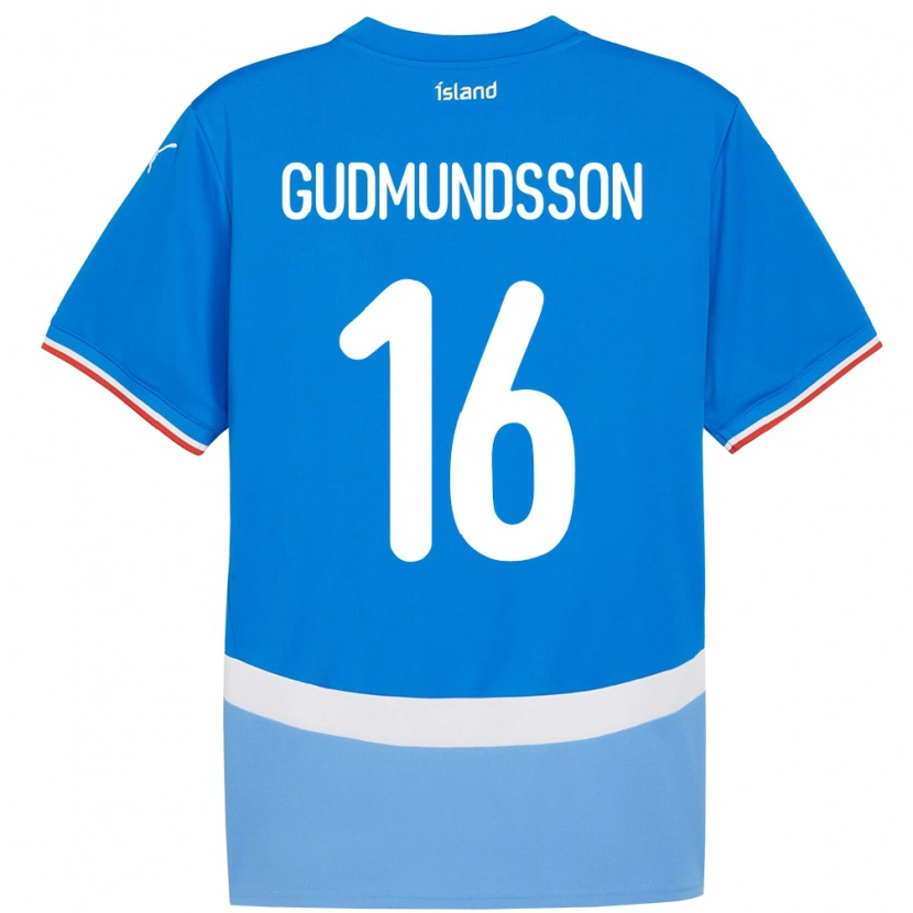 Danxen Børn Island Jón Breki Gudmundsson #16 Blå Hjemmebane Spillertrøjer 24-26 Trøje T-Shirt