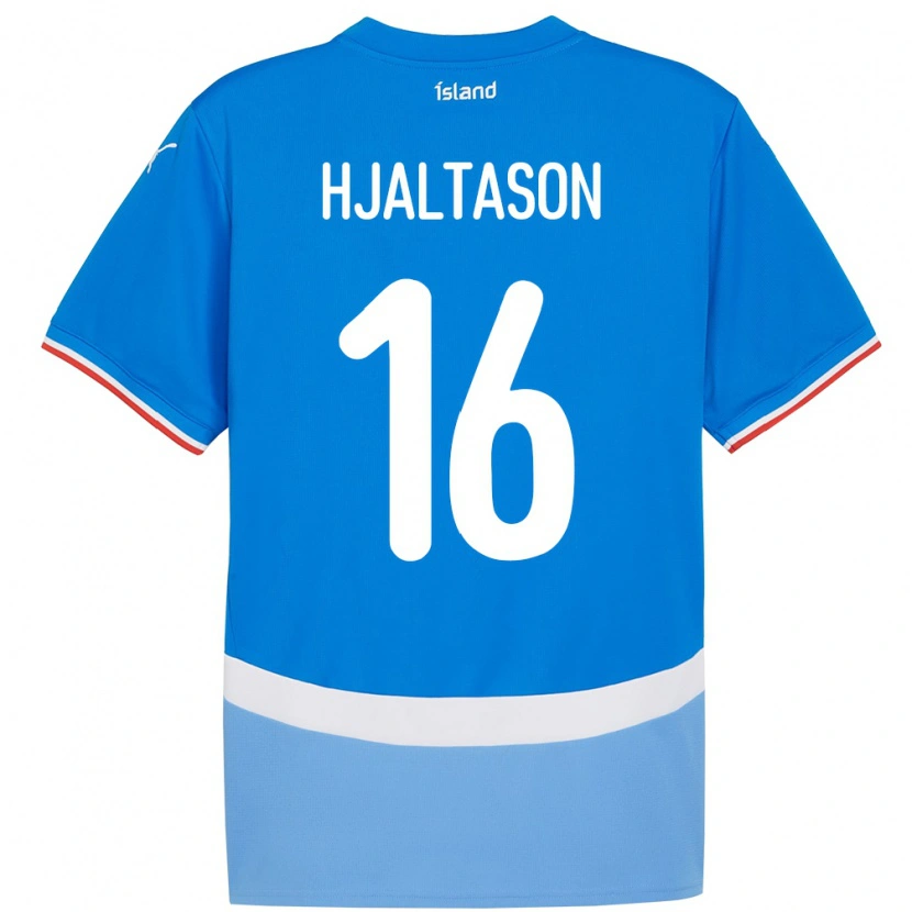 Danxen Børn Island Kristian Hjaltason #16 Blå Hjemmebane Spillertrøjer 24-26 Trøje T-Shirt