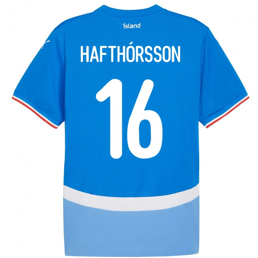 Danxen Børn Island Gestur Alexander Hafthórsson #16 Blå Hjemmebane Spillertrøjer 24-26 Trøje T-Shirt