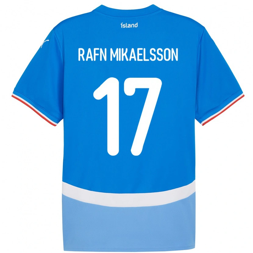 Danxen Børn Island Hilmir Rafn Mikaelsson #17 Blå Hjemmebane Spillertrøjer 24-26 Trøje T-Shirt