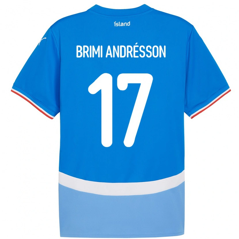 Danxen Børn Island Björgvin Brimi Andrésson #17 Blå Hjemmebane Spillertrøjer 24-26 Trøje T-Shirt