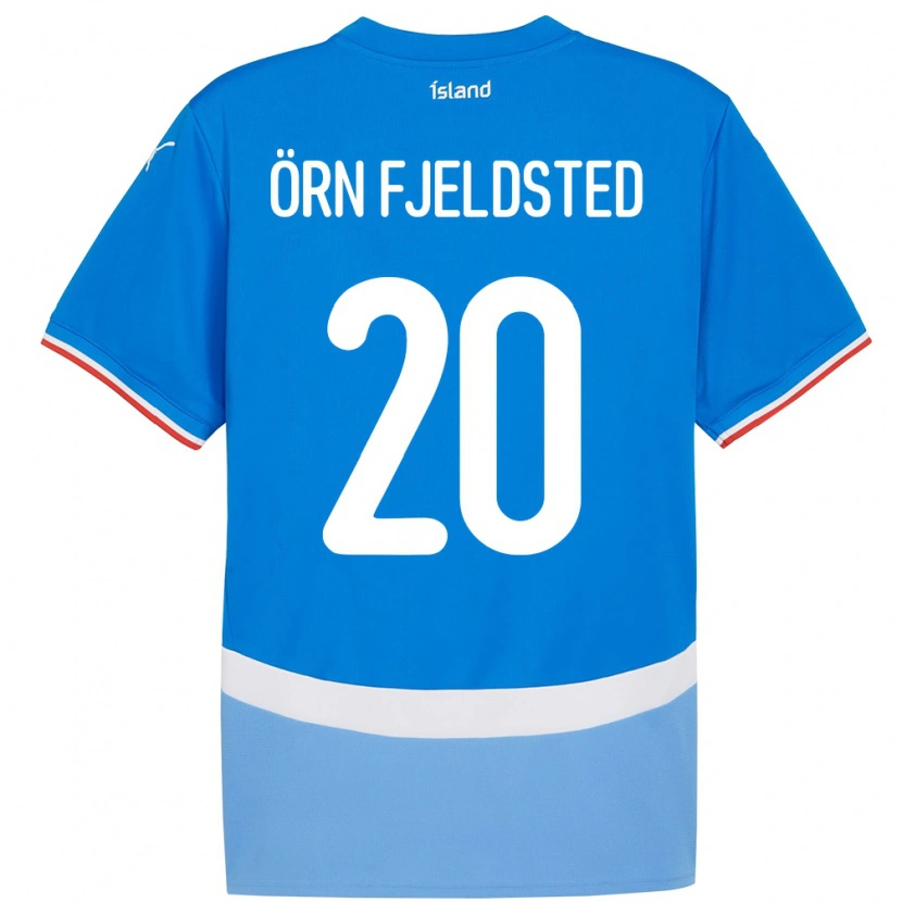 Danxen Børn Island Dagur Örn Fjeldsted #20 Blå Hjemmebane Spillertrøjer 24-26 Trøje T-Shirt