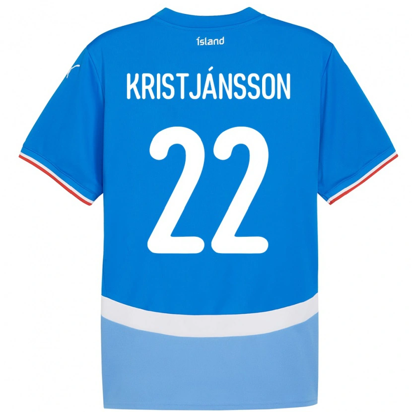 Danxen Børn Island Daníel Freyr Kristjánsson #22 Blå Hjemmebane Spillertrøjer 24-26 Trøje T-Shirt