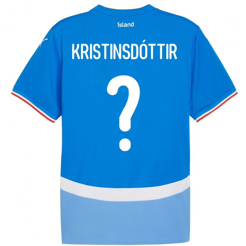 Danxen Børn Island Ólöf Sigríður Kristinsdóttir #0 Blå Hjemmebane Spillertrøjer 24-26 Trøje T-Shirt