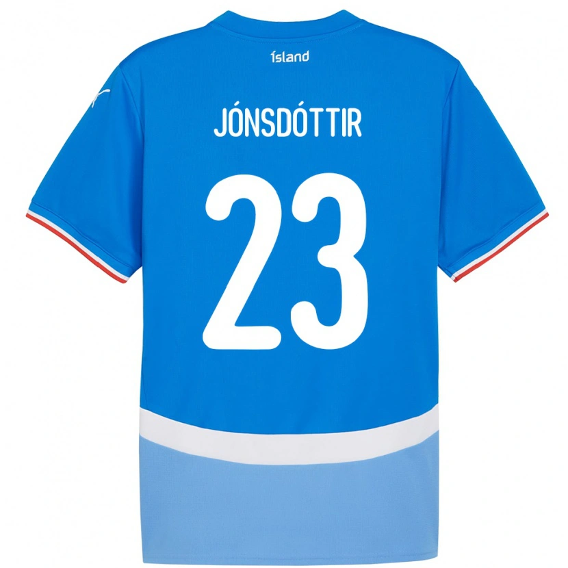 Danxen Børn Island Sveindís Jane Jónsdóttir #23 Blå Hjemmebane Spillertrøjer 24-26 Trøje T-Shirt