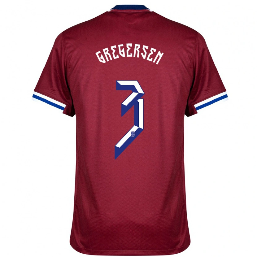 Danxen Børn Norge Stian Gregersen #3 Rød Blå Hvid Hjemmebane Spillertrøjer 24-26 Trøje T-Shirt