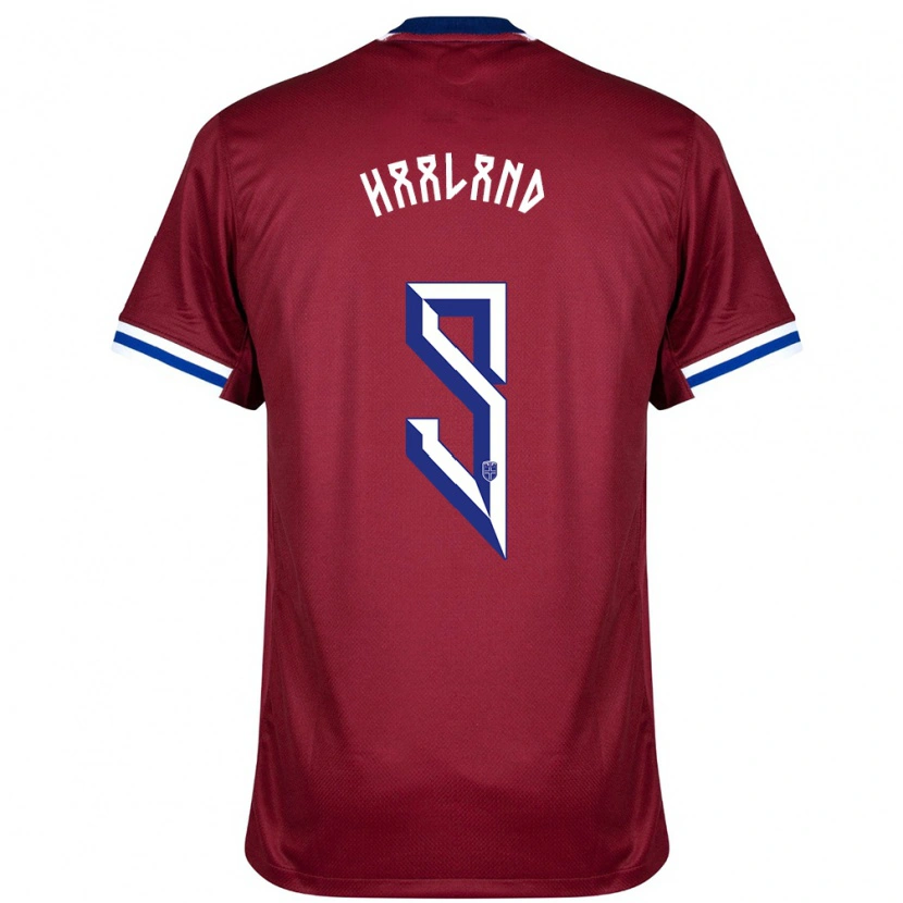 Danxen Børn Norge Erling Haaland #9 Rød Blå Hvid Hjemmebane Spillertrøjer 24-26 Trøje T-Shirt