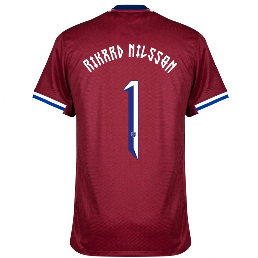 Danxen Børn Norge Oskar Rikard Nilsson #1 Rød Blå Hvid Hjemmebane Spillertrøjer 24-26 Trøje T-Shirt