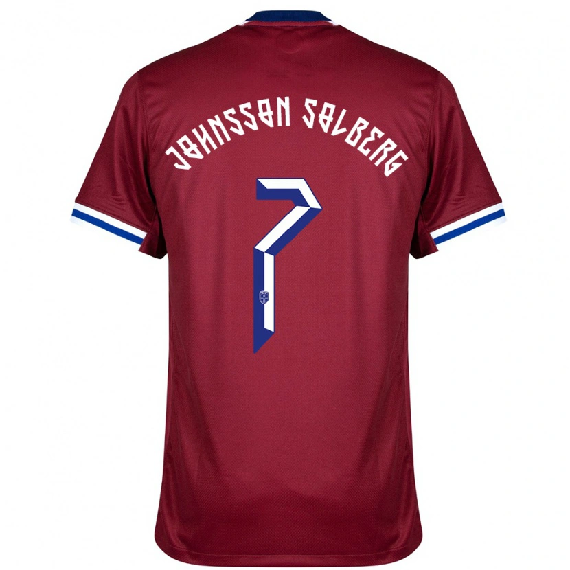 Danxen Børn Norge Elias Johnsson Solberg #7 Rød Blå Hvid Hjemmebane Spillertrøjer 24-26 Trøje T-Shirt