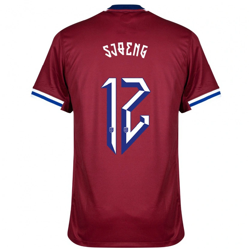 Danxen Børn Norge Magnus Sjøeng #12 Rød Blå Hvid Hjemmebane Spillertrøjer 24-26 Trøje T-Shirt