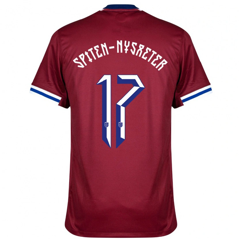 Danxen Børn Norge Oskar Spiten-Nysæter #17 Rød Blå Hvid Hjemmebane Spillertrøjer 24-26 Trøje T-Shirt