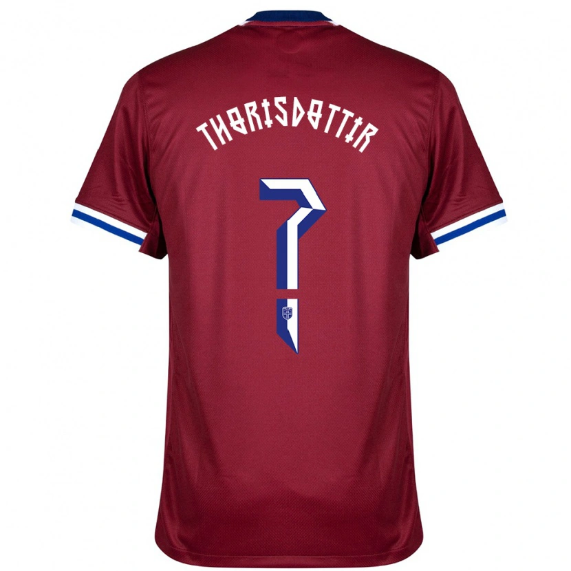 Danxen Børn Norge Maria Thorisdottir #0 Rød Blå Hvid Hjemmebane Spillertrøjer 24-26 Trøje T-Shirt