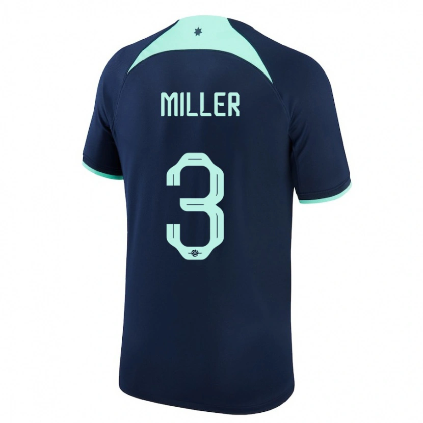 Danxen Børn Australien Lewis Miller #3 Mørkeblå Udebane Spillertrøjer 24-26 Trøje T-Shirt