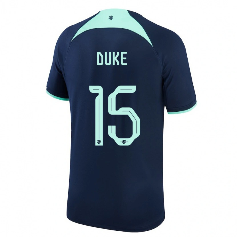 Danxen Børn Australien Mitchell Duke #15 Mørkeblå Udebane Spillertrøjer 24-26 Trøje T-Shirt