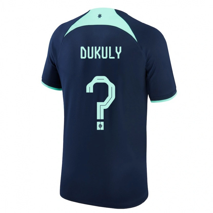 Danxen Børn Australien Yaya Dukuly #0 Mørkeblå Udebane Spillertrøjer 24-26 Trøje T-Shirt