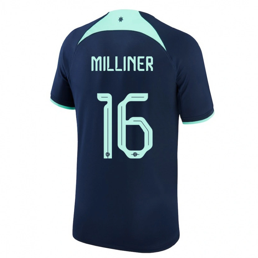 Danxen Børn Australien Miles Milliner #16 Mørkeblå Udebane Spillertrøjer 24-26 Trøje T-Shirt