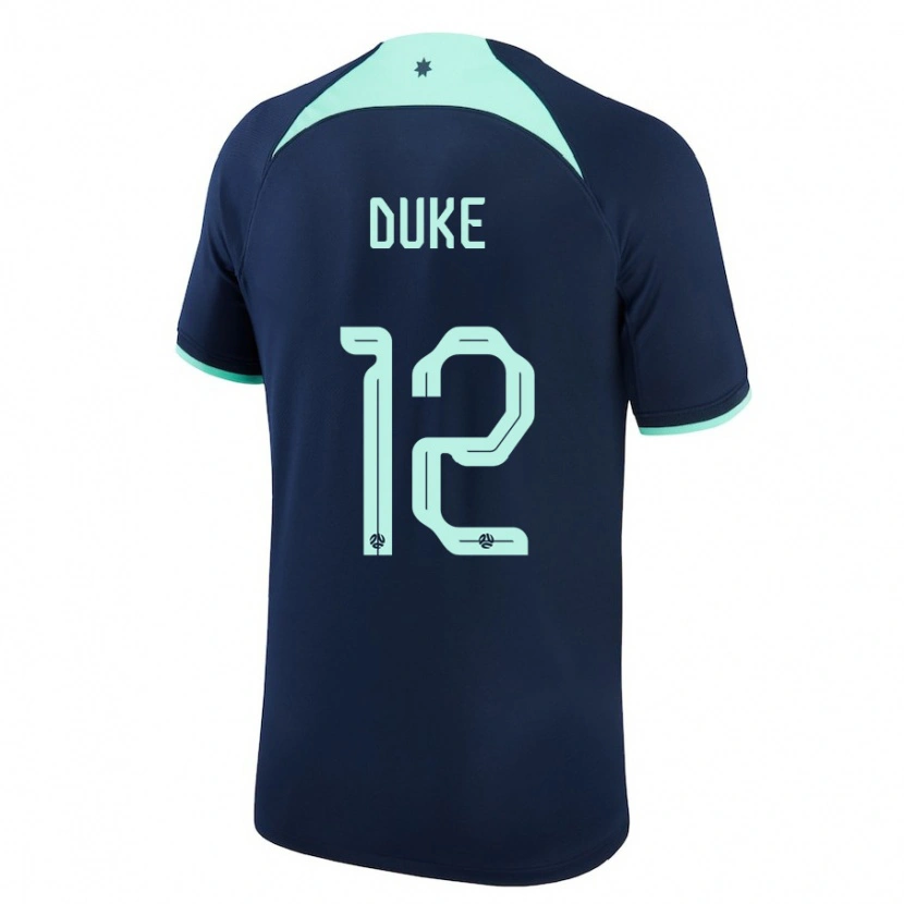 Danxen Børn Australien Mitch Duke #12 Mørkeblå Udebane Spillertrøjer 24-26 Trøje T-Shirt