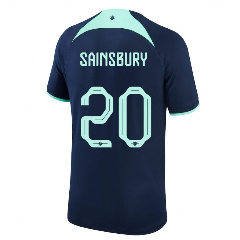 Danxen Børn Australien Trent Sainsbury #20 Mørkeblå Udebane Spillertrøjer 24-26 Trøje T-Shirt