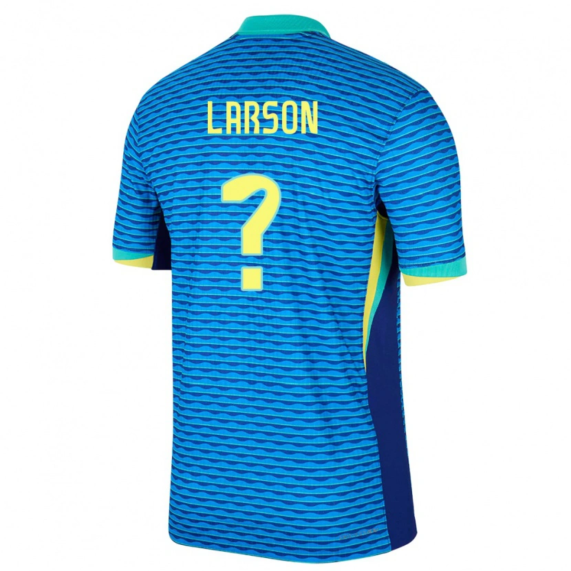 Danxen Børn Brasilien Larson #0 Blå Udebane Spillertrøjer 24-26 Trøje T-Shirt