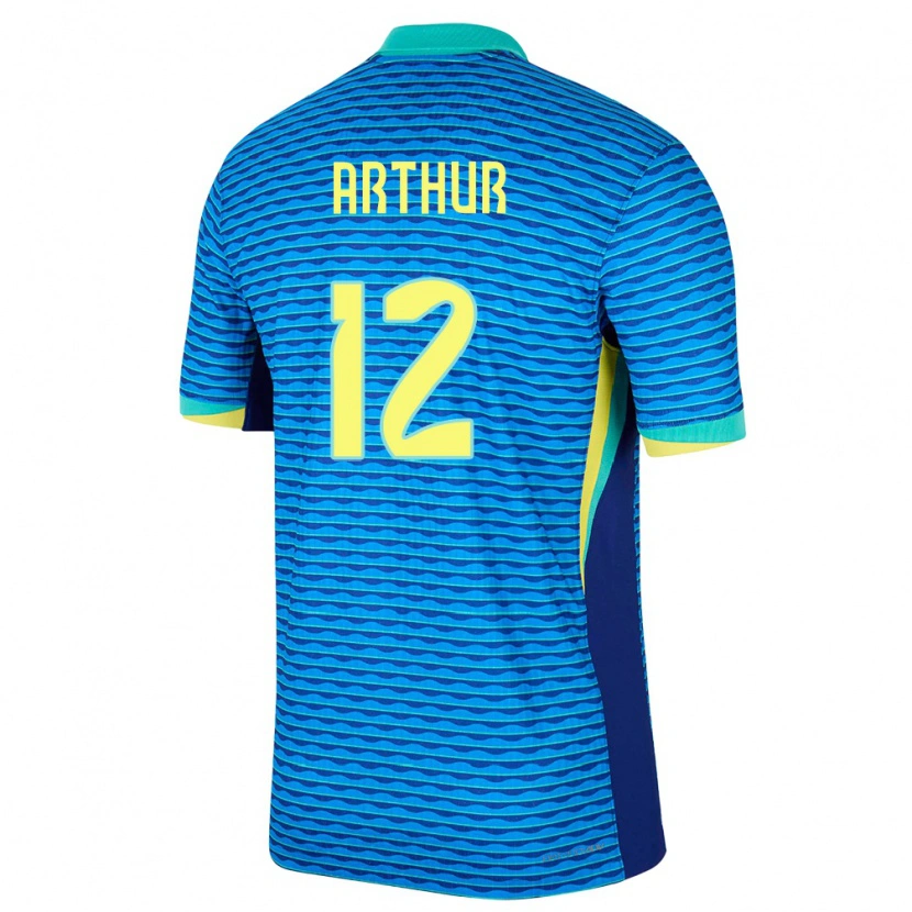 Danxen Børn Brasilien Arthur #12 Blå Udebane Spillertrøjer 24-26 Trøje T-Shirt