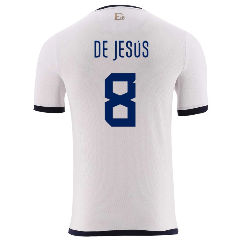 Danxen Børn Ecuador Geremy De Jesús #8 Hvid Udebane Spillertrøjer 24-26 Trøje T-Shirt