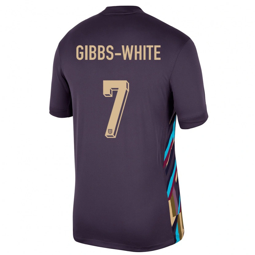 Danxen Børn England Morgan Gibbs-White #7 Mørk Rosin Udebane Spillertrøjer 24-26 Trøje T-Shirt