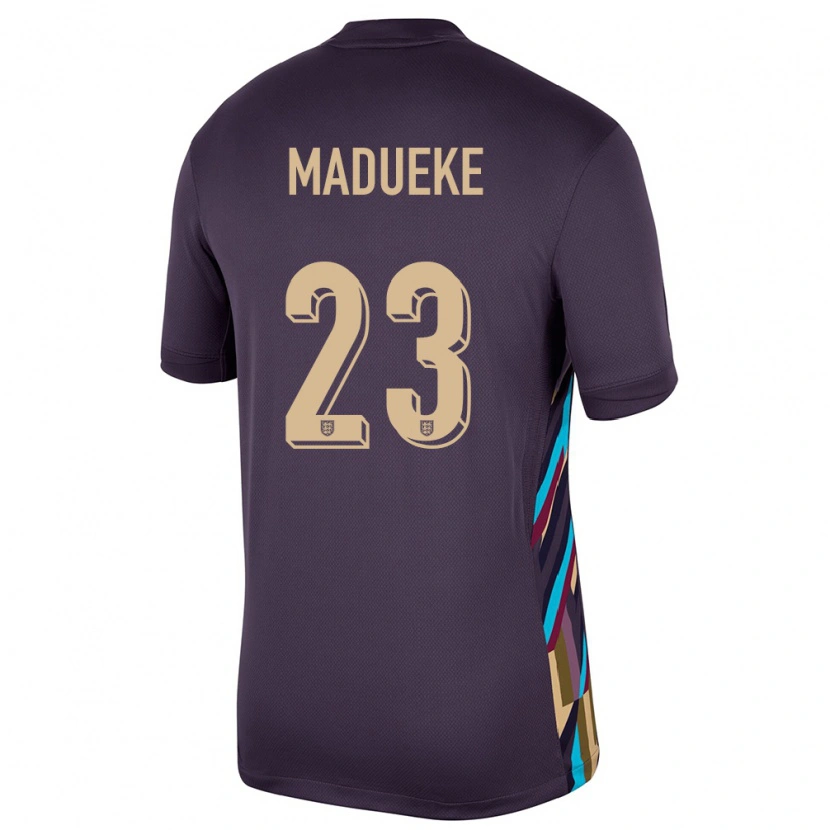 Danxen Børn England Noni Madueke #23 Mørk Rosin Udebane Spillertrøjer 24-26 Trøje T-Shirt