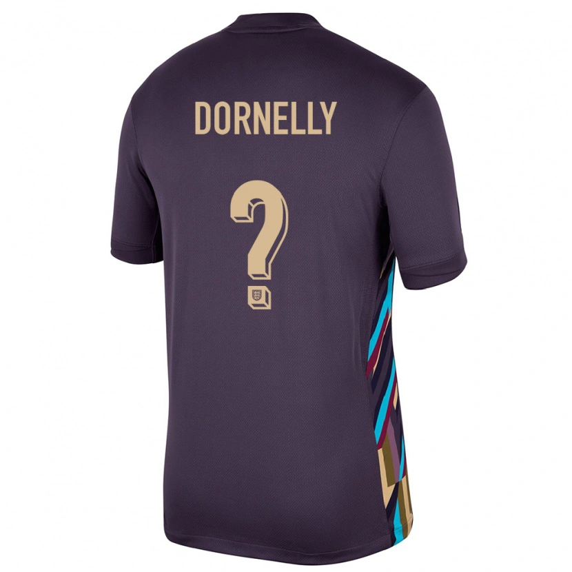 Danxen Børn England James Dornelly #0 Mørk Rosin Udebane Spillertrøjer 24-26 Trøje T-Shirt