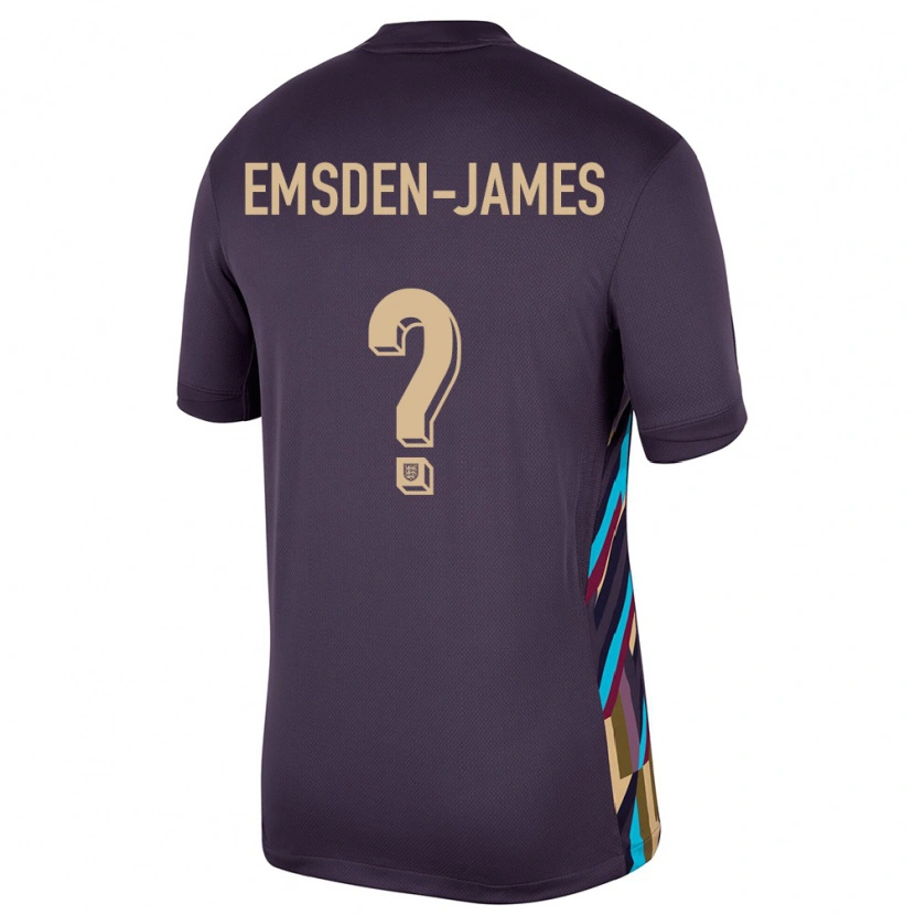 Danxen Børn England Harley Emsden-James #0 Mørk Rosin Udebane Spillertrøjer 24-26 Trøje T-Shirt