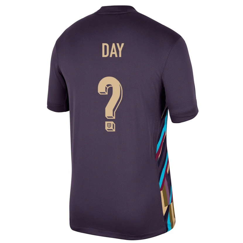 Danxen Børn England Frankie Day #0 Mørk Rosin Udebane Spillertrøjer 24-26 Trøje T-Shirt