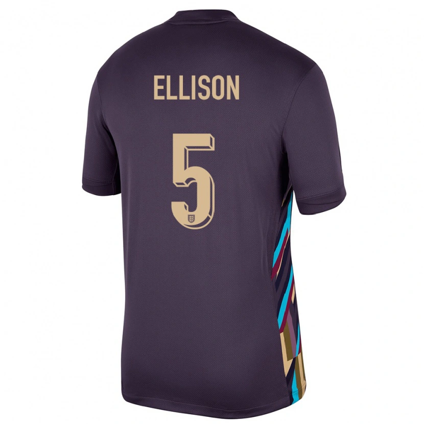 Danxen Børn England Dan Ellison #5 Mørk Rosin Udebane Spillertrøjer 24-26 Trøje T-Shirt