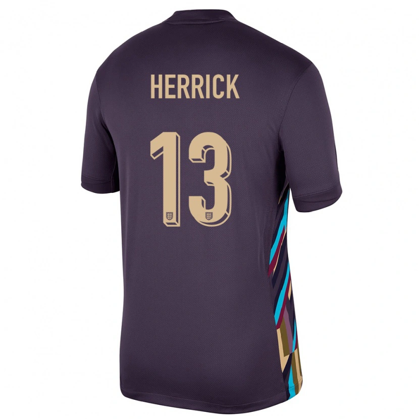 Danxen Børn England Finlay Herrick #13 Mørk Rosin Udebane Spillertrøjer 24-26 Trøje T-Shirt